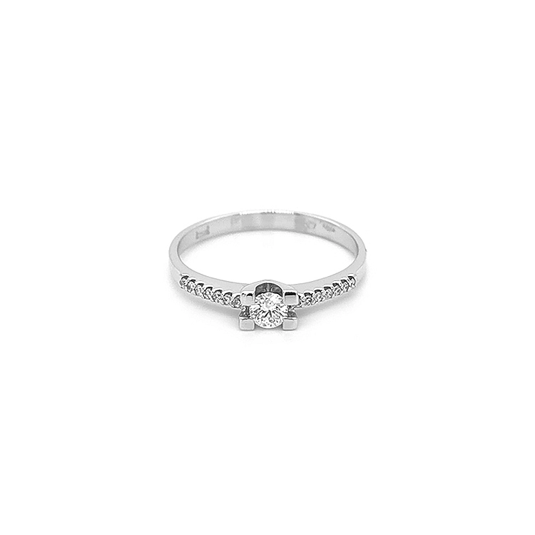 Gold Engagement Ring with Diamonds