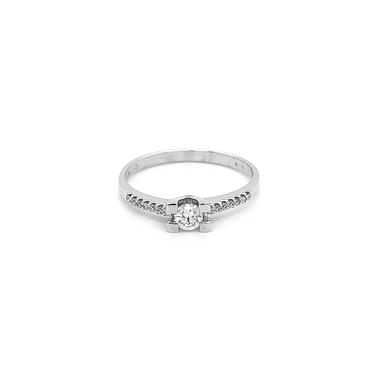 Gold Engagement Ring with Diamonds