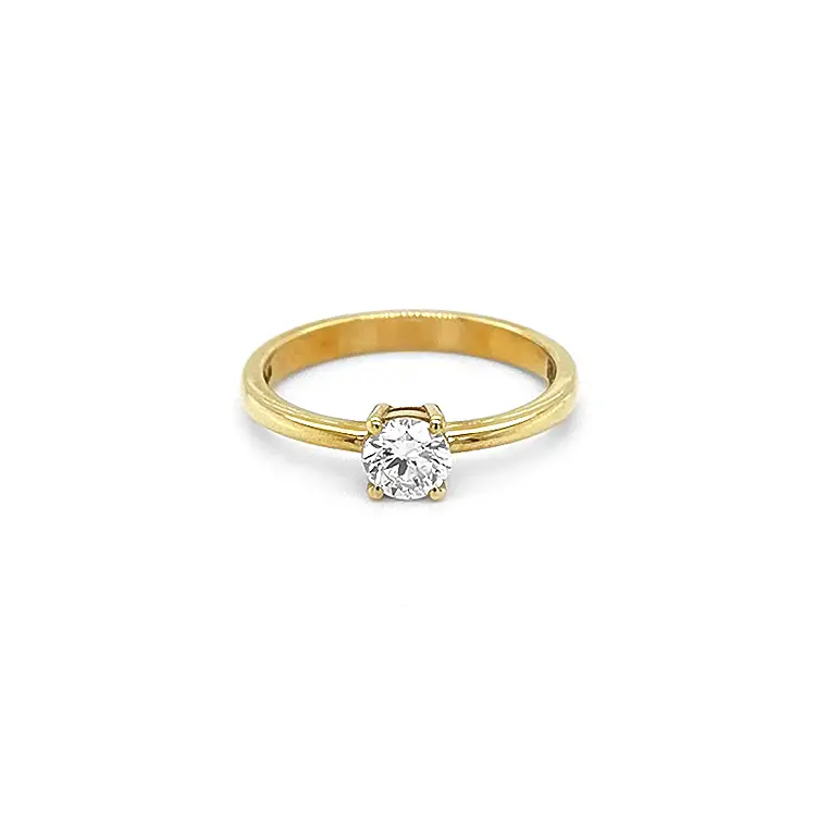Gold Engagement Ring with Diamond