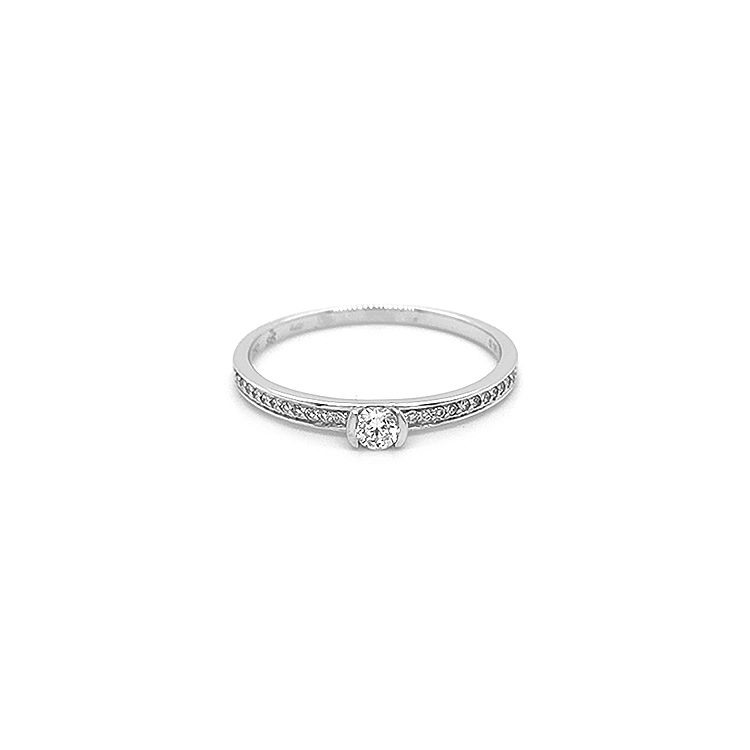 Gold Engagement Ring with Diamonds