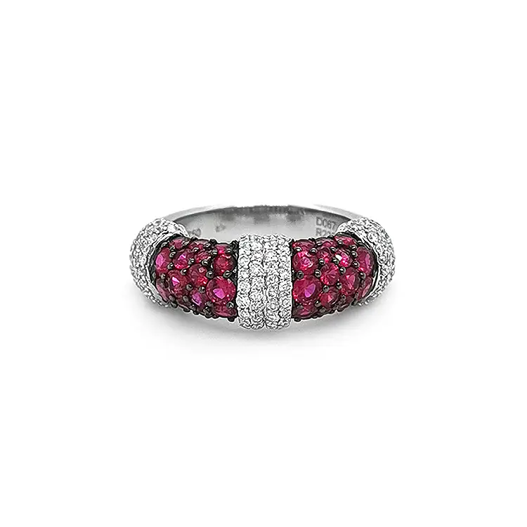 Gold Ring with Rubies and Diamonds