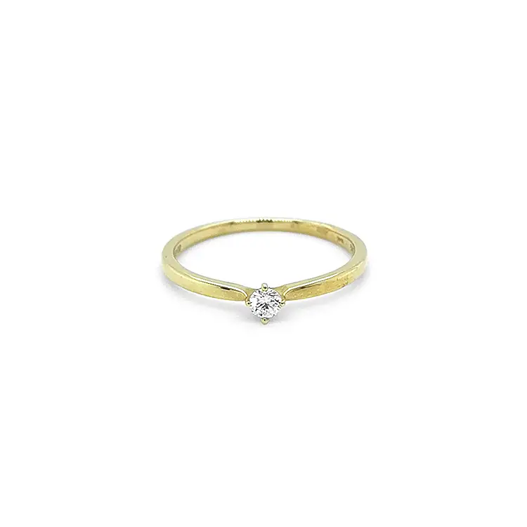 Gold Engagement Ring with Diamond