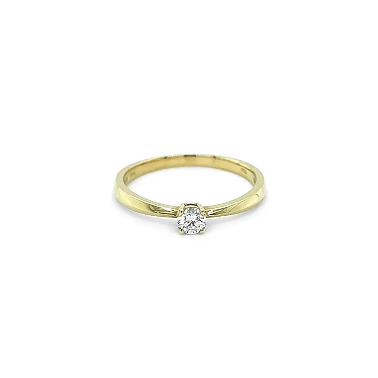 Gold Engagement Ring with Diamond