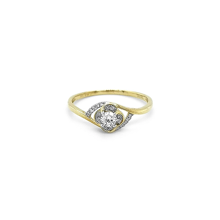 Gold Engagement Ring with Diamonds