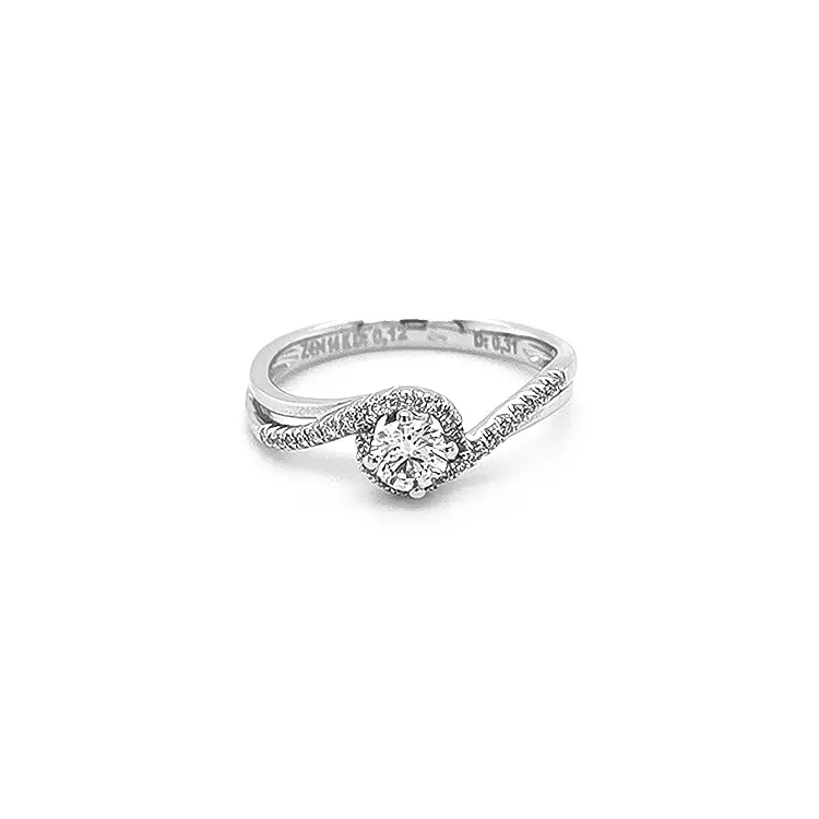 Gold Engagement Ring with Diamonds