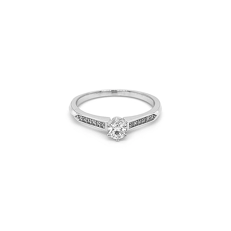 Gold Engagement Ring with Diamonds
