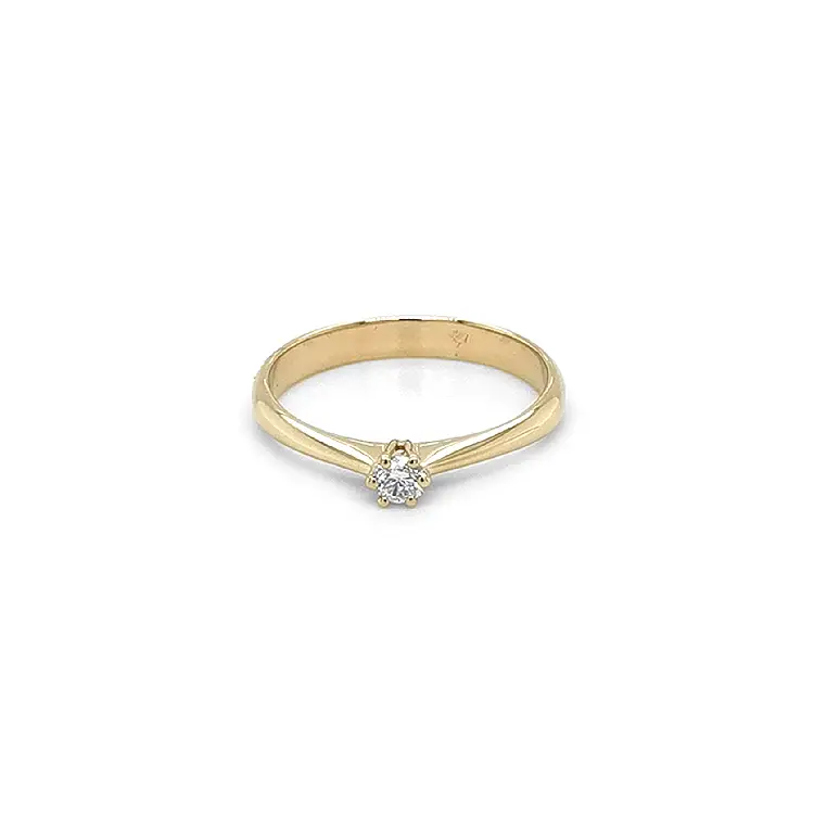 Gold Engagement Ring with Diamond