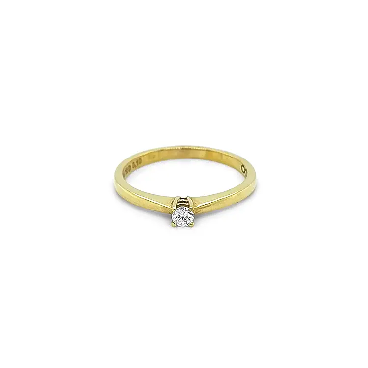 Gold Engagement Ring with Diamond