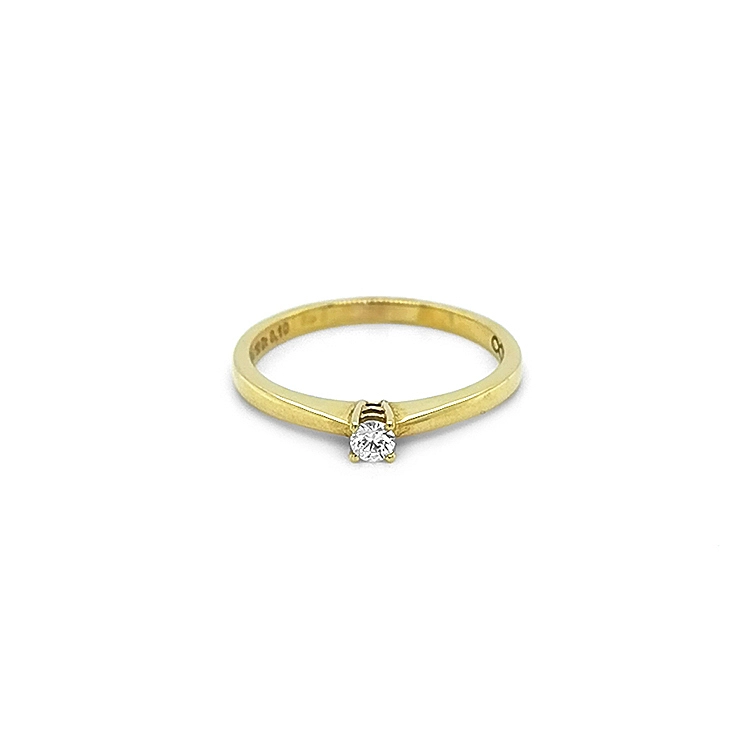 Gold Engagement Ring with Diamond