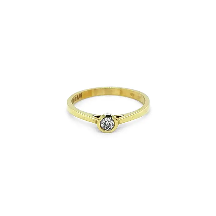 Gold Engagement Ring with Diamond