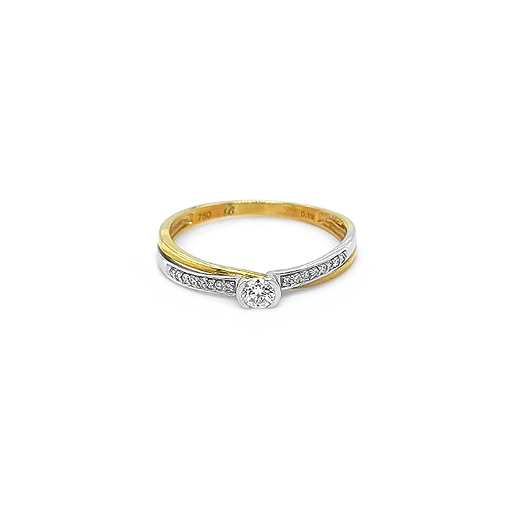Gold Engagement Ring with Diamonds