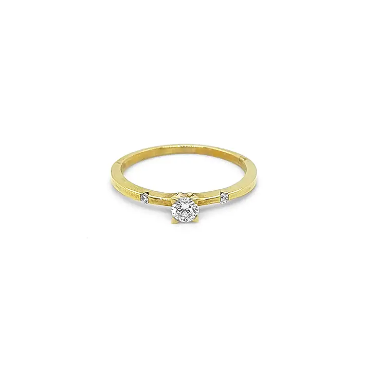 Gold Engagement Ring with Diamonds