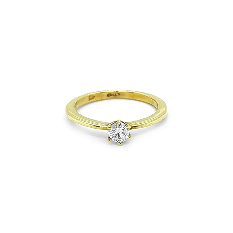 Gold Engagement Ring with Diamond