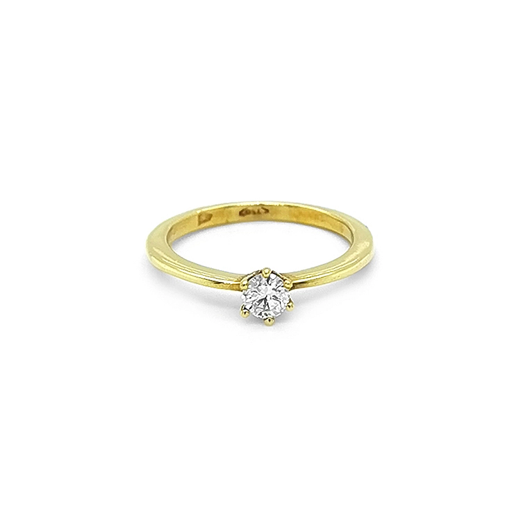 Gold Engagement Ring with Diamond