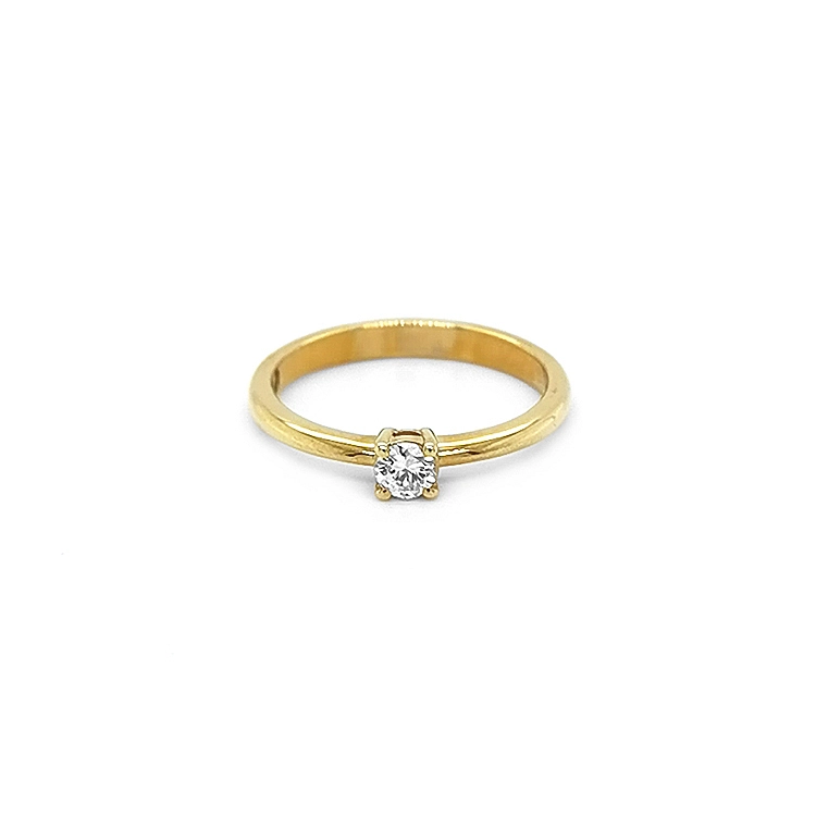 Gold Engagement Ring with Diamond