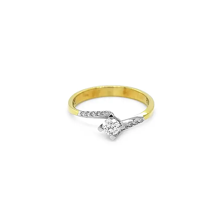 Gold Engagement Ring with Diamonds
