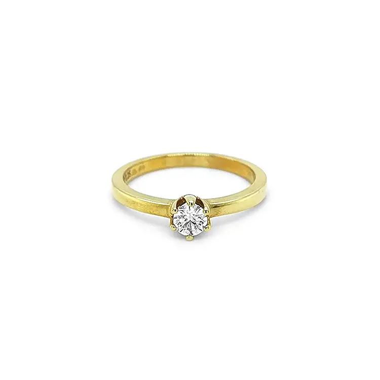 Gold Engagement Ring with Diamond