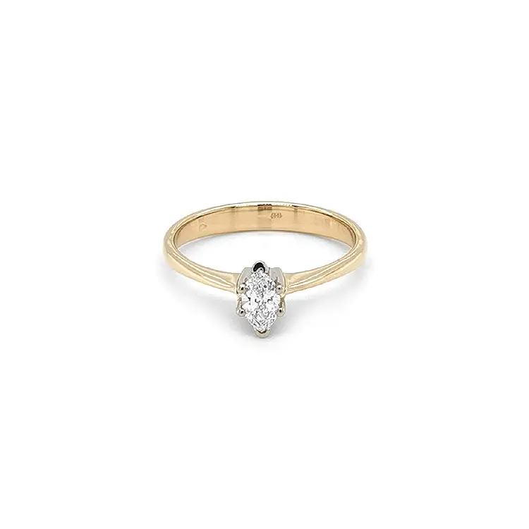 Gold Engagement Ring with Diamond