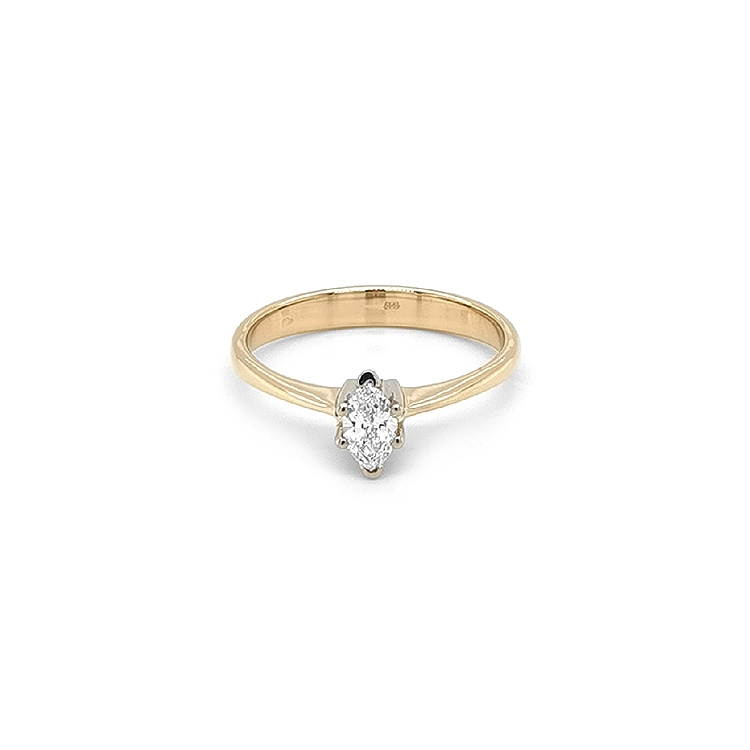 Gold Engagement Ring with Diamond