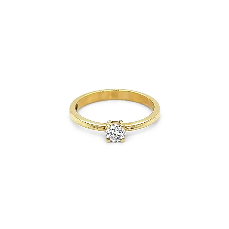 Gold Engagement Ring with Diamond