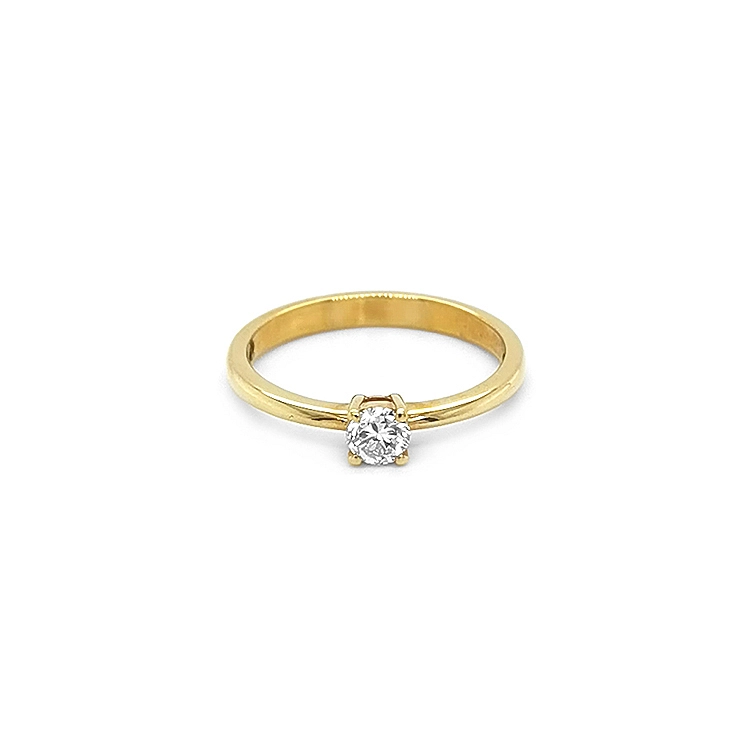 Gold Engagement Ring with Diamond