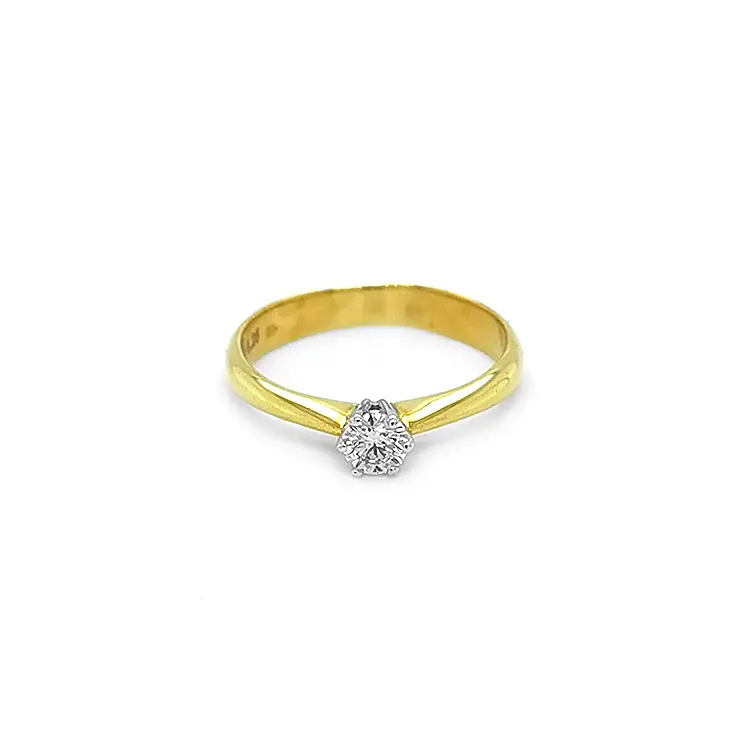Gold Engagement Ring with Diamond