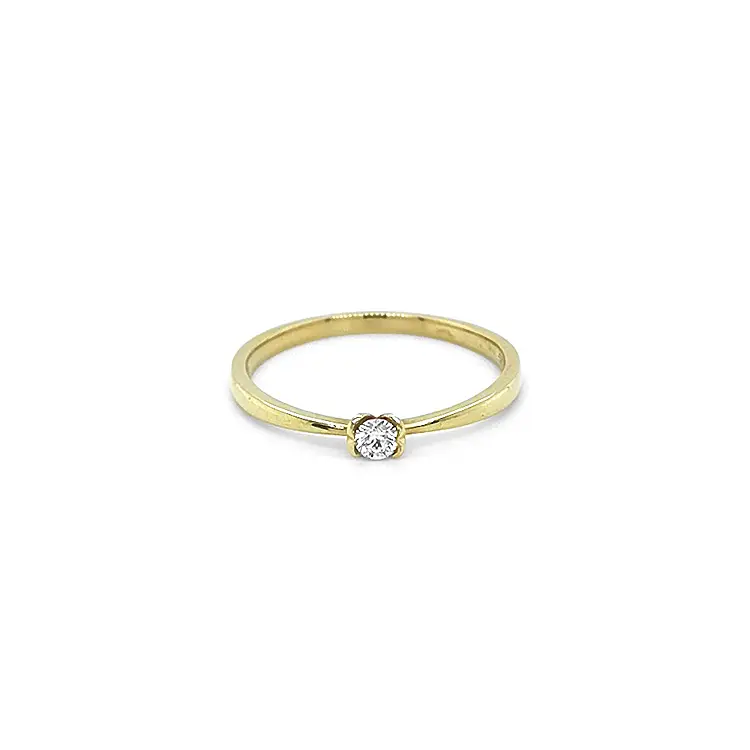 Gold Engagement Ring with Diamond