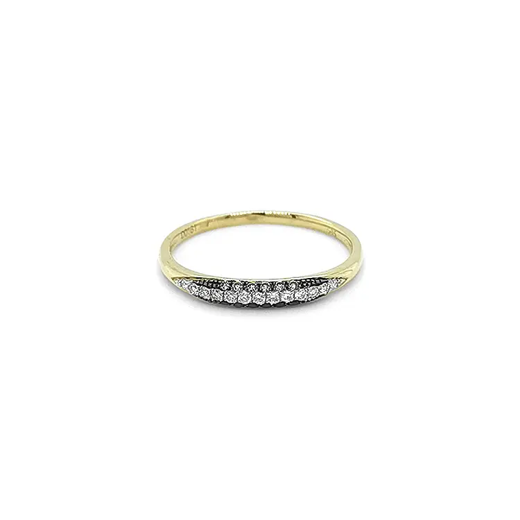 Gold Ring with Black and White Diamonds