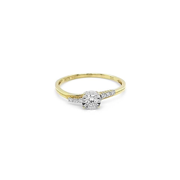 Gold Engagement Ring with Diamonds