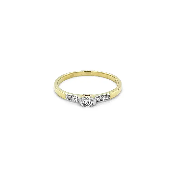 Gold Engagement Ring with Diamonds