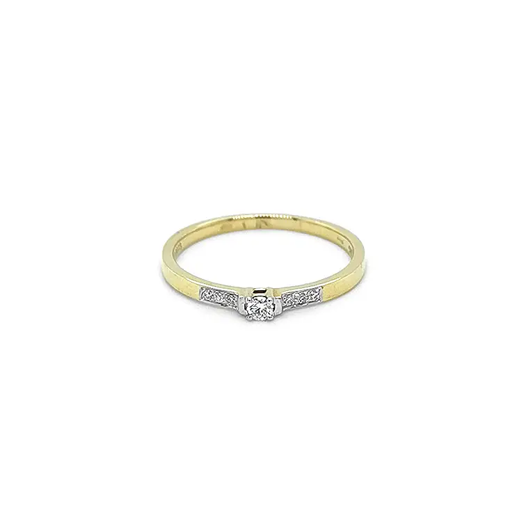 Gold Engagement Ring with Diamonds