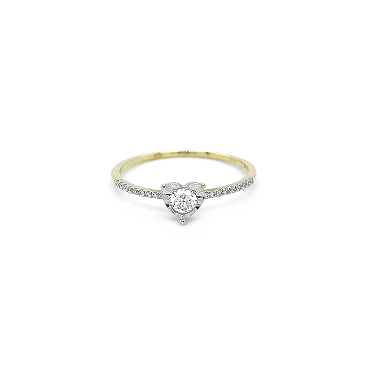 Gold Engagement Ring with Diamonds