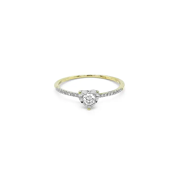 Gold Engagement Ring with Diamonds