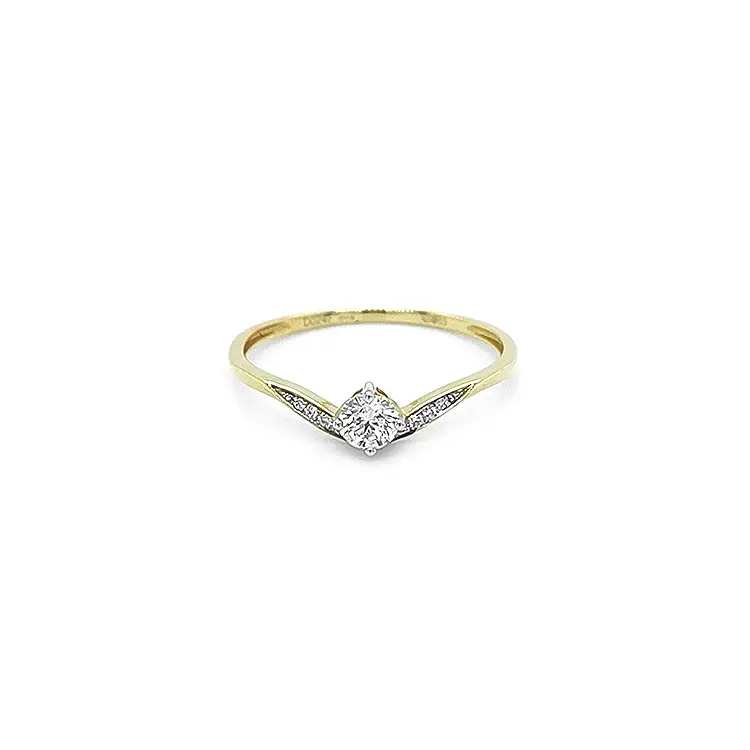 Gold Engagement Ring with Diamonds