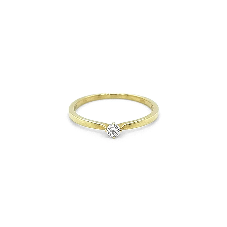 Gold Engagement Ring with Diamond