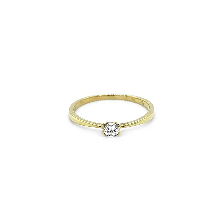Gold Engagement Ring with Diamond