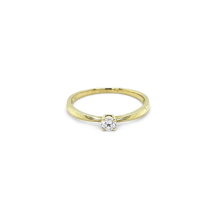 Gold Engagement Ring with Diamond