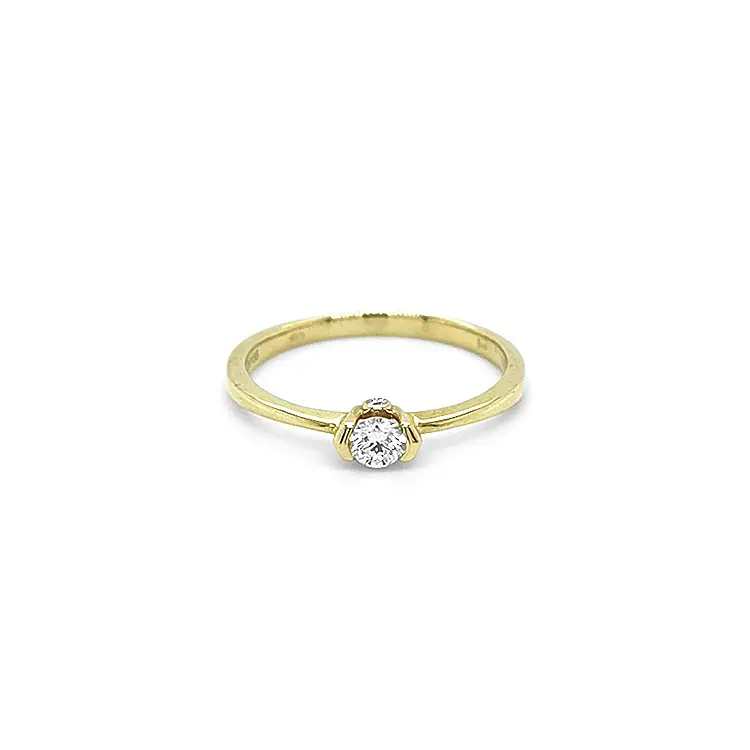 Gold Engagement Ring with Diamond