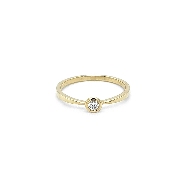 Gold Engagement Ring with Diamond