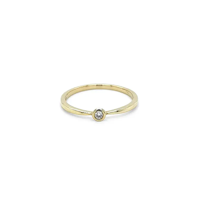 Gold Engagement Ring with Diamond