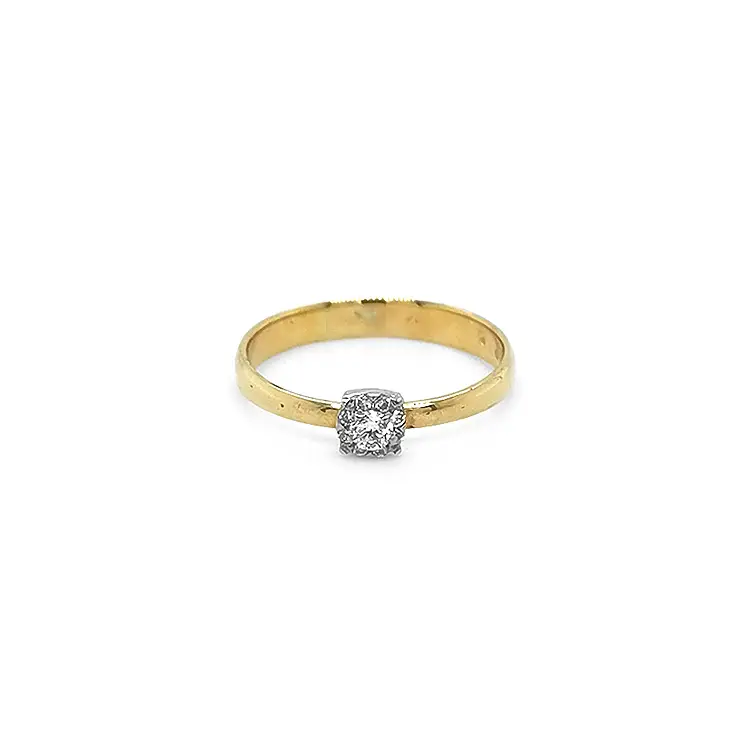 Gold Engagement Ring with Diamonds