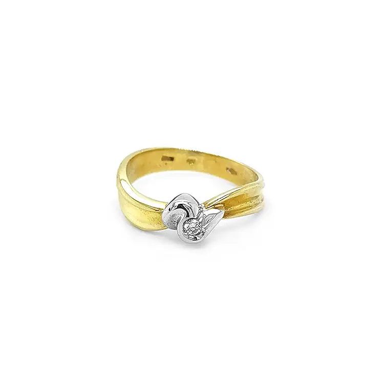 Gold Engagement Ring with Diamond