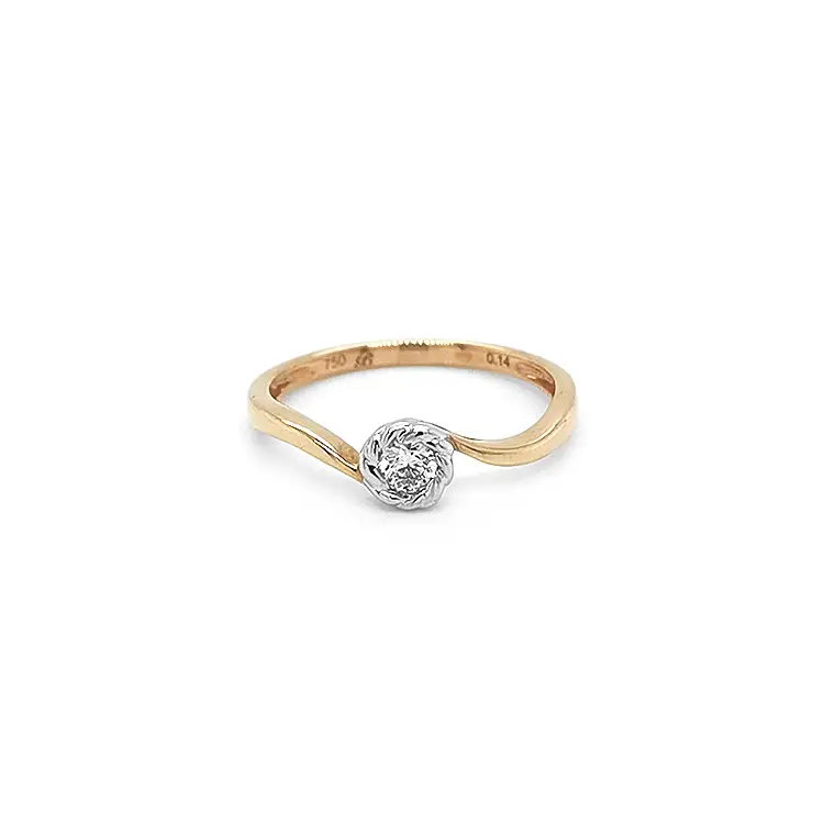 Gold Engagement Ring with Diamond