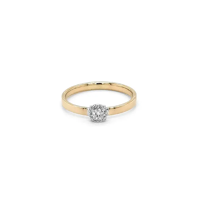 Gold Engagement Ring with Diamonds