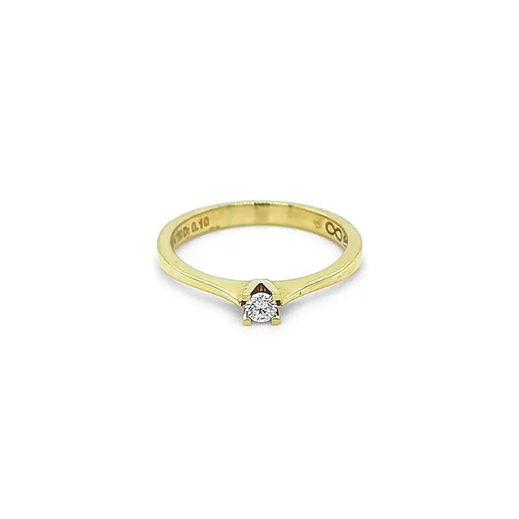 Gold Engagement Ring with Diamond