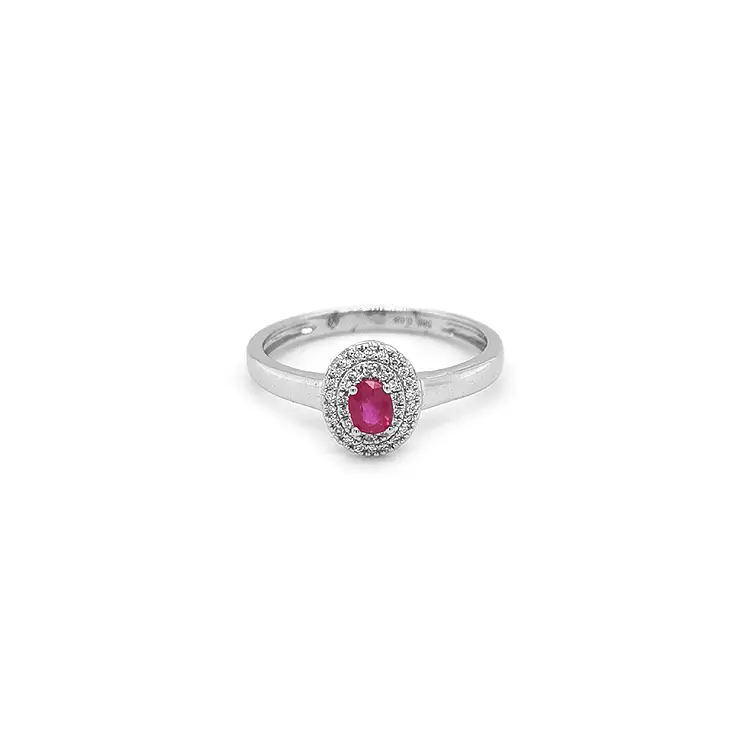 Gold Ring with Ruby and Diamonds