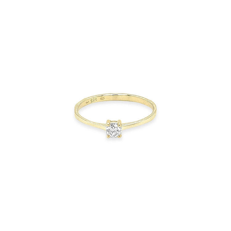 Gold Engagement Ring with Diamond