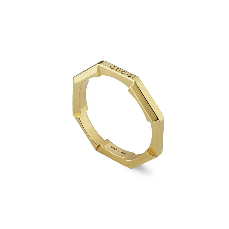 Gold Gucci Link to Love Mirrored Ring YBC662194001014