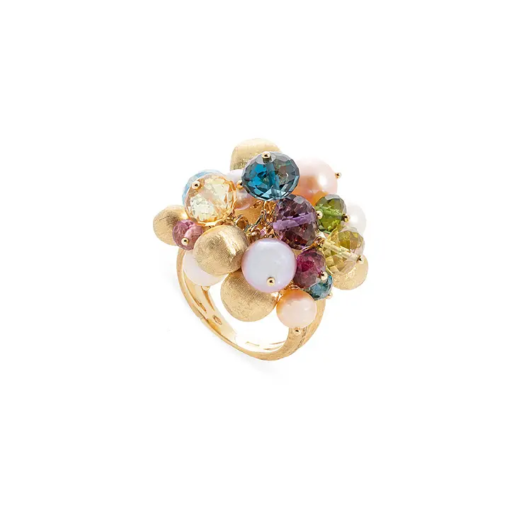 Gold Ring Marco Bicego Africa with Coloured Semi Precious Stones