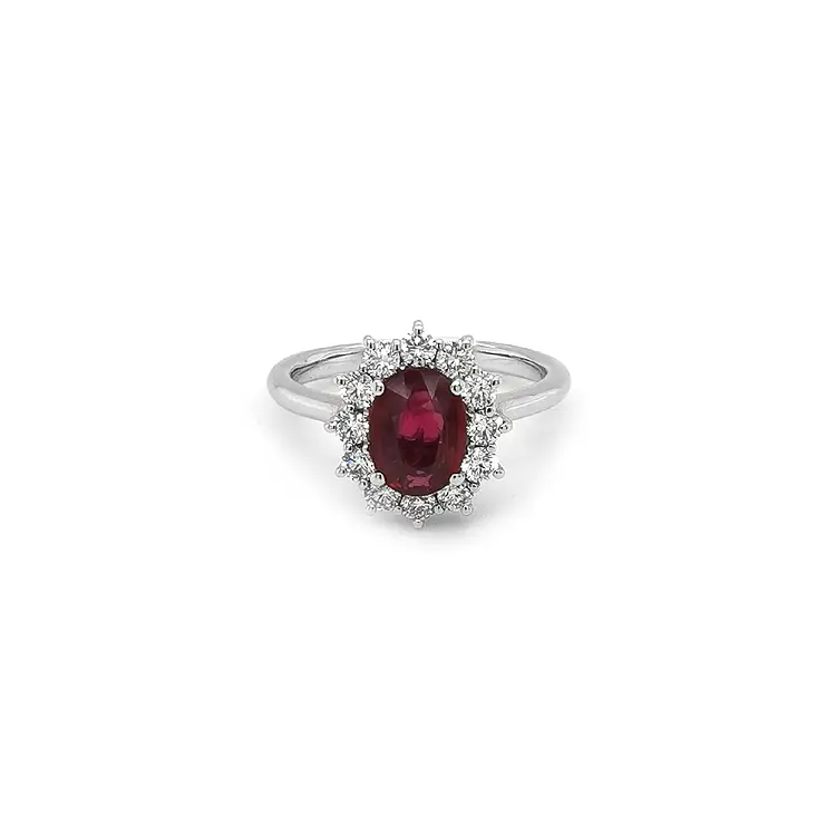 Gold Ring with Ruby and Diamonds